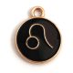 Pendant - Zodiac Sign - Leo -  Black Gold Colour - 12x15mm