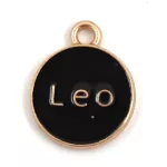 Pendant - Zodiac Sign - Leo -  Black Gold Colour - 12x15mm