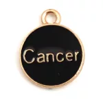 Medál - Csillagjegy - Rák - arany fekete színű - 12x15mm