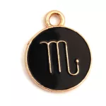 Medál - Csillagjegy - Skorpió - arany fekete színű - 12x15mm