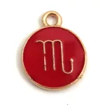 Pendant - Zodiac Sign - Scorpio -  Black Gold Colour - 12x15mm