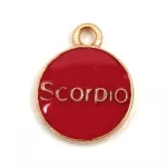 Pendant - Zodiac Sign - Scorpio -  Black Gold Colour - 12x15mm