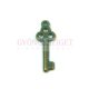 Medál - kulcs- antik sárgaréz színű zöld patina festéssel - 7x20mm