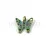 Pendant - butterfly - Antique Brass Colour with Green Tarnish Paint - 12x13mm