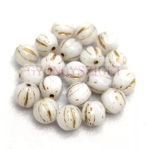Melon Bead - Alabaster Gold - 6mm