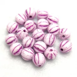 Melon Bead - Matt Alabaster Violet - 6mm