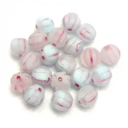Melon Bead - Matt Aqua Fuchsia - 6mm