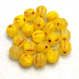 Melon Bead - Matt Yellow Copper - 6mm