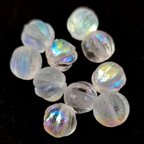Melon Bead - Etched Crystal AB - 8mm