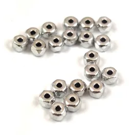 Czech faceted micro spacer bead - Silver - 2x3mm