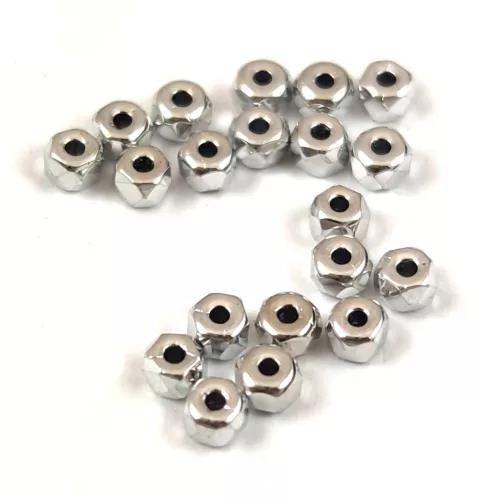 Czech faceted micro spacer bead - Silver - 2x3mm