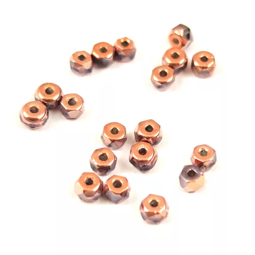 Czech faceted micro spacer bead - Crystal Full Apollo - 2x3mm