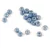 Czech faceted micro spacer bead - Alabaster Blue Luster - 2x3mm