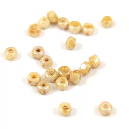 Czech faceted micro spacer bead - Alabaster Picasso - 2x3mm