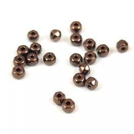 Czech faceted micro spacer bead - Bronze - 2x3mm