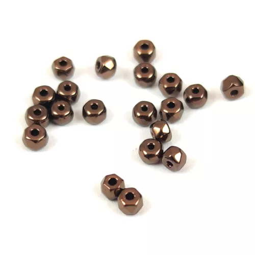 Czech faceted micro spacer bead - Bronze - 2x3mm