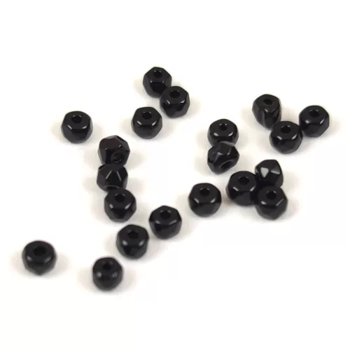Czech faceted micro spacer bead - Jet - 2x3mm