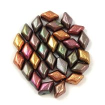   Mini Gemduo cseh préselt üveggyöngy - matte metallic bronze iris - 6x4 mm