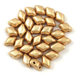 Mini Gemduo cseh préselt üveggyöngy - Aztec Gold - 6x4 mm