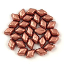   Mini Gemduo cseh préselt üveggyöngy - Matte Copper - 6x4 mm