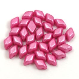   Mini Gemduo cseh préselt üveggyöngy - Pearl Shine Light Fuchsia - 6x4 mm