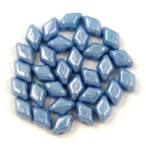   Mini Gemduo cseh préselt üveggyöngy - White Blue Luster - 6x4 mm