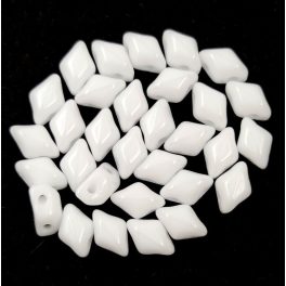   Mini Gemduo cseh préselt üveggyöngy - Opaque White - 6x4 mm