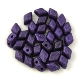   Mini Gemduo cseh préselt üveggyöngy - Matte Metallic Purple - 6x4 mm