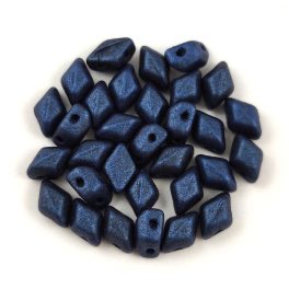   Mini Gemduo cseh préselt üveggyöngy - Matte Metallic Blue - 6x4 mm