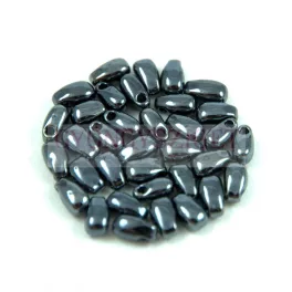 Miyuki long drop gyöngy - Hematit - 3 x 5.5 mm