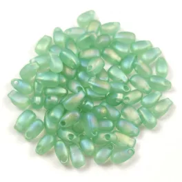 Miyuki long drop gyöngy - Matt Dark Green AB - 3 x 5.5 mm