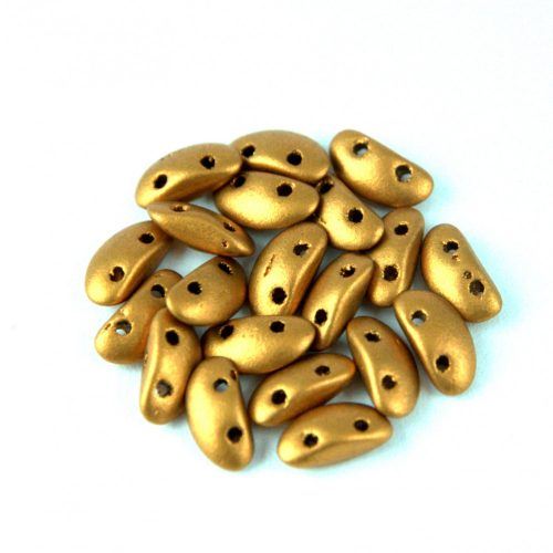 Mobyduo Czech Pressed 2 Hole Bead - Brass Gold - 3x8mm