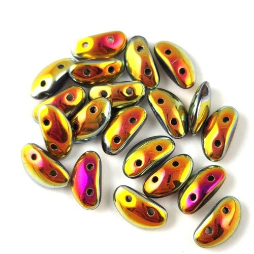 Mobyduo Czech Pressed 2 Hole Bead - Crystal Marea - 3x8mm
