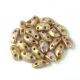 Mobyduo Czech Pressed 2 Hole Bead - Chalk White Lila Gold Luster - 3x8mm
