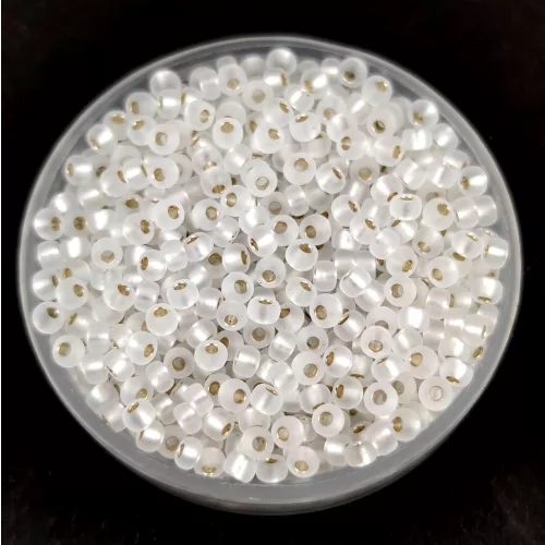 Miyuki Japanese Round Seed Bead - 1f - Silver Lined Matt Crystal - size:11/0