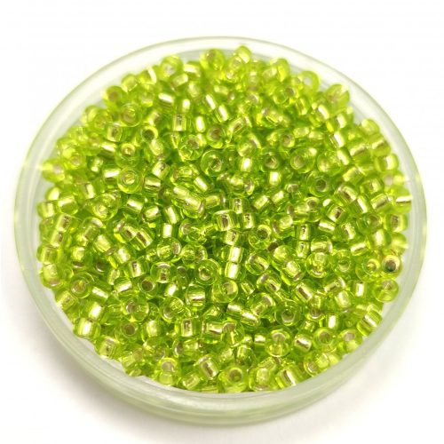 Miyuki Japanese Round Seed Bead - 14 - Silver Lined Chartreuse - size:11/0