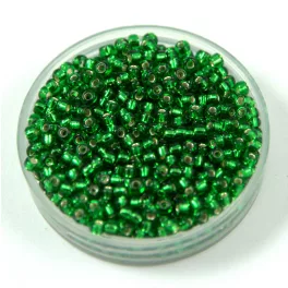   Miyuki Japanese Round Seed Bead - 16 - Silver Lined Green - size:11/0