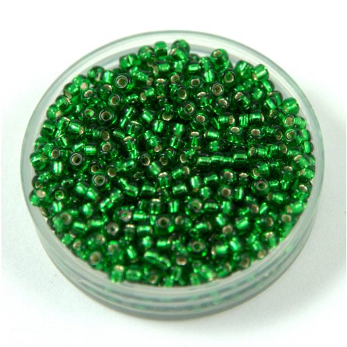 Miyuki Japanese Round Seed Bead - 16 - Silver Lined Green - size:11/0