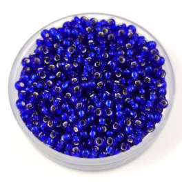   Miyuki Japanese Round Seed Bead - 20 - Silver Lined Cobalt - size:11/0