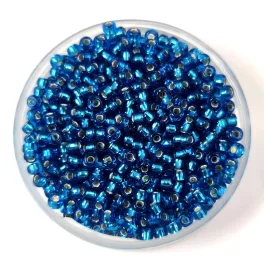   Miyuki Japanese Round Seed Bead - 25 - Silver Lined Capri Blue - size:11/0