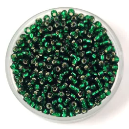   Miyuki Japanese Round Seed Bead - 27 - Silver Lined Dark Emerald - size:11/0