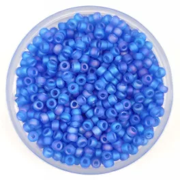   Miyuki Japanese Round Seed Bead - 150fr - Matte Transparent Sapphire AB - size:11/0