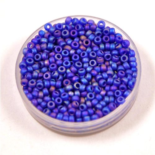 Miyuki Japanese Round Seed Bead - 151fr - Matte Transparent Cobalt AB - size:11/0