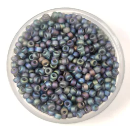   Miyuki Japanese Round Seed Bead - 152fr - Matte Transparent Grey AB - size:11/0