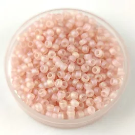  Miyuki Japanese Round Seed Bead - 155fr - Frosted Light Tea Rose AB - size:11/0