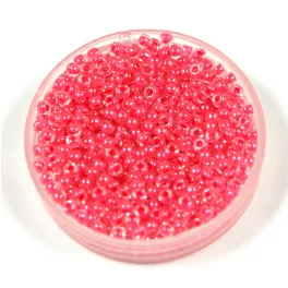   Miyuki Japanese Round Seed Bead - 208 - Carnation Pink Lined Crystal - size:11/0