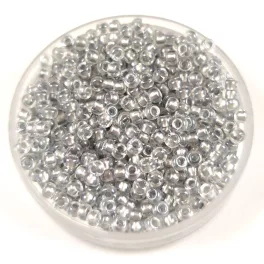   Miyuki Japanese Round Seed Bead - 242 - Gray Lined Crystal - size:11/0