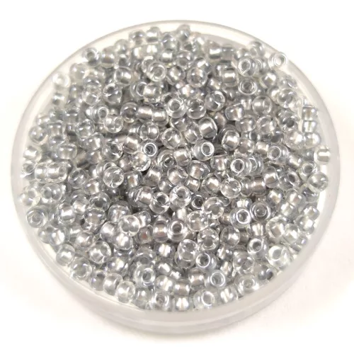 Miyuki Japanese Round Seed Bead - 242 - Gray Lined Crystal - size:11/0