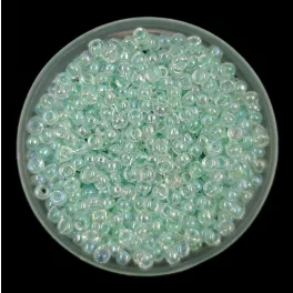   Miyuki Japanese Round Seed Bead - 271 - Light Mint Lined Crystal ABl - size:11/0