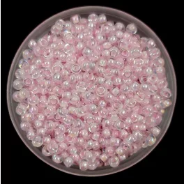   Miyuki Japanese Round Seed Bead - 272 - Pink Lined Crystal ABl - size:11/0